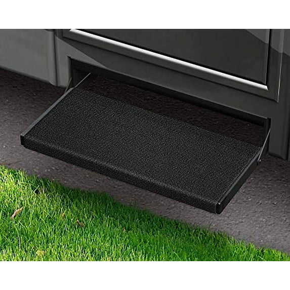 PREST-O-FIT 2-0394 Outrigger Universal RV Step Rug - 22", Black Onyx