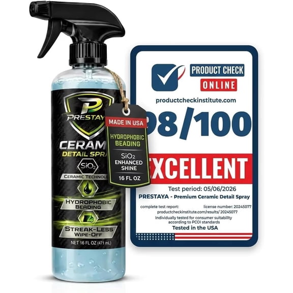 PRESTAYA Premium Ceramic Detail Spray for Cars 16 fl oz - Black Ice Scent