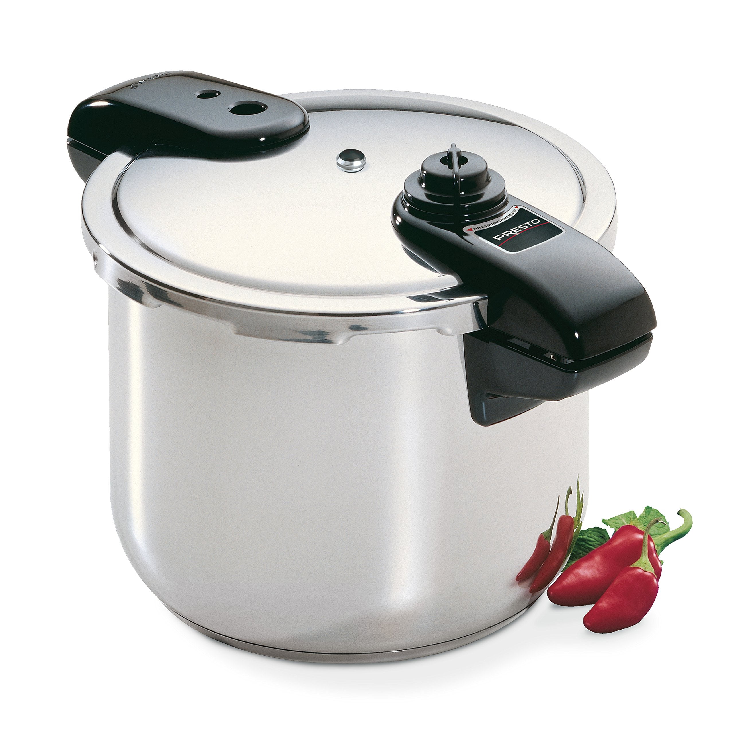 8-Quart Silver Stainless Steel Induction Ready Pressure Cooker