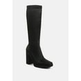 thumbnail image 1 of PRESTO Black Stretchable Satin Long Boot, 1 of 4