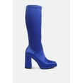 thumbnail image 1 of PRESTO Blue Stretchable Satin Long Boot, 1 of 5