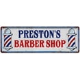 thumbnail image 1 of PRESTON'S Barber Shop Hair Salon Metal Sign Retro 6x18 106180031382, 1 of 1