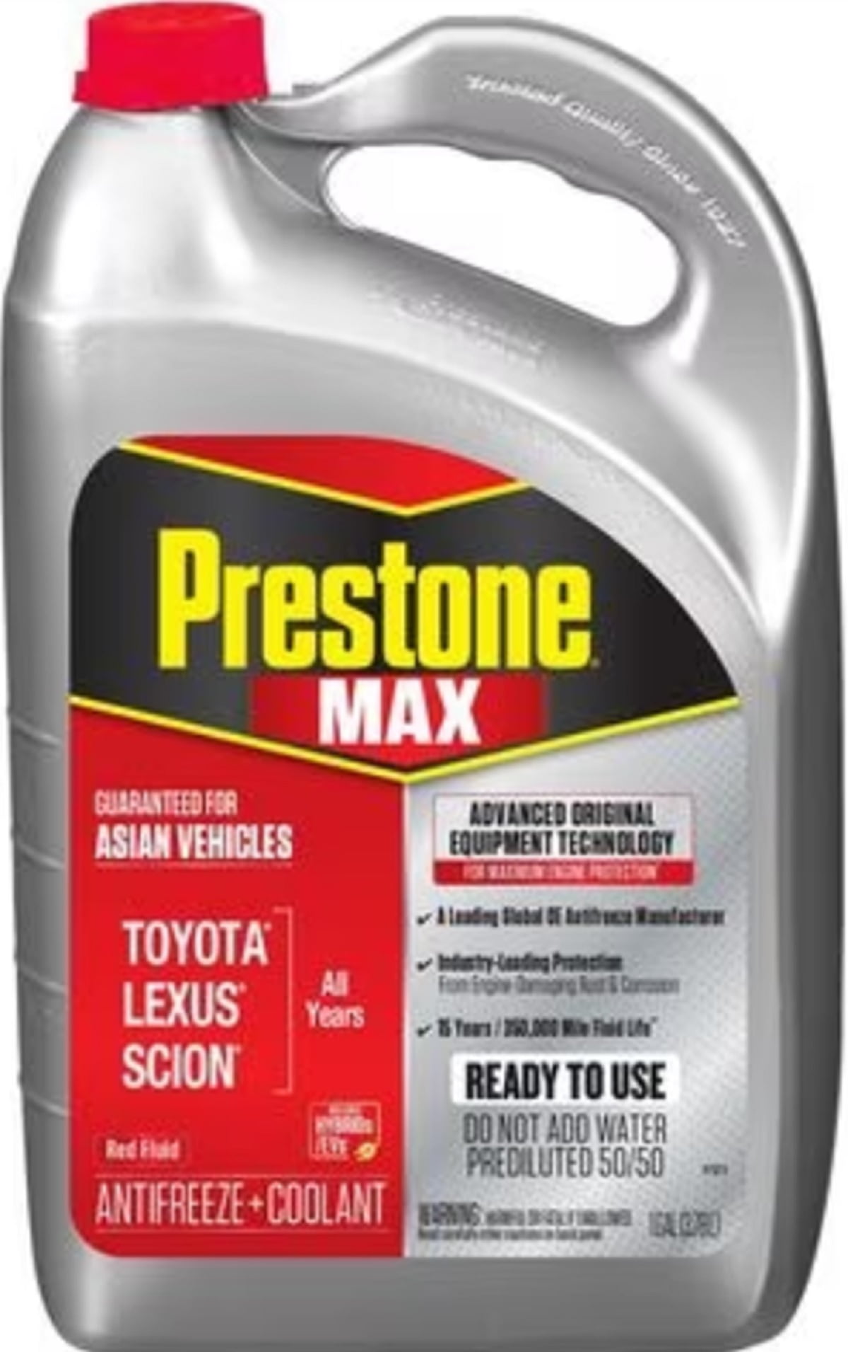PRESTONE MAX Asia Antifreeze + Coolant Ready-to-use formula for all makes, models, and years of Toyota, Lexus and Scion vehicles.