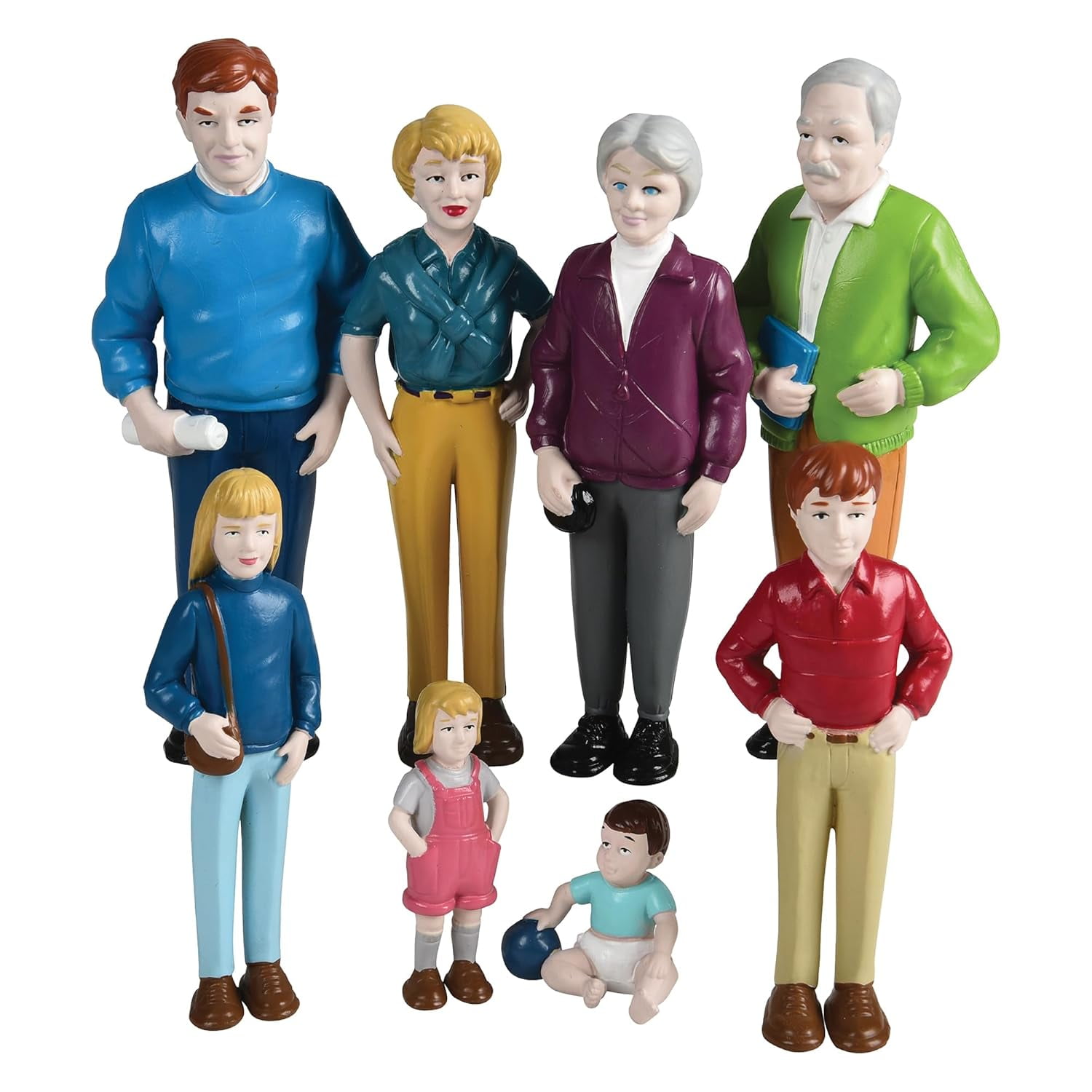Multigenerational Light Skin Tone Family Toy Set