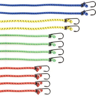 Cartman Flat Adjustable Bungee Cords with Hooks 48 Inch Bungee Cords with  Hooks, Rubber Bungee Straps for Outdoor, Camping, Tarps, 6 Pack