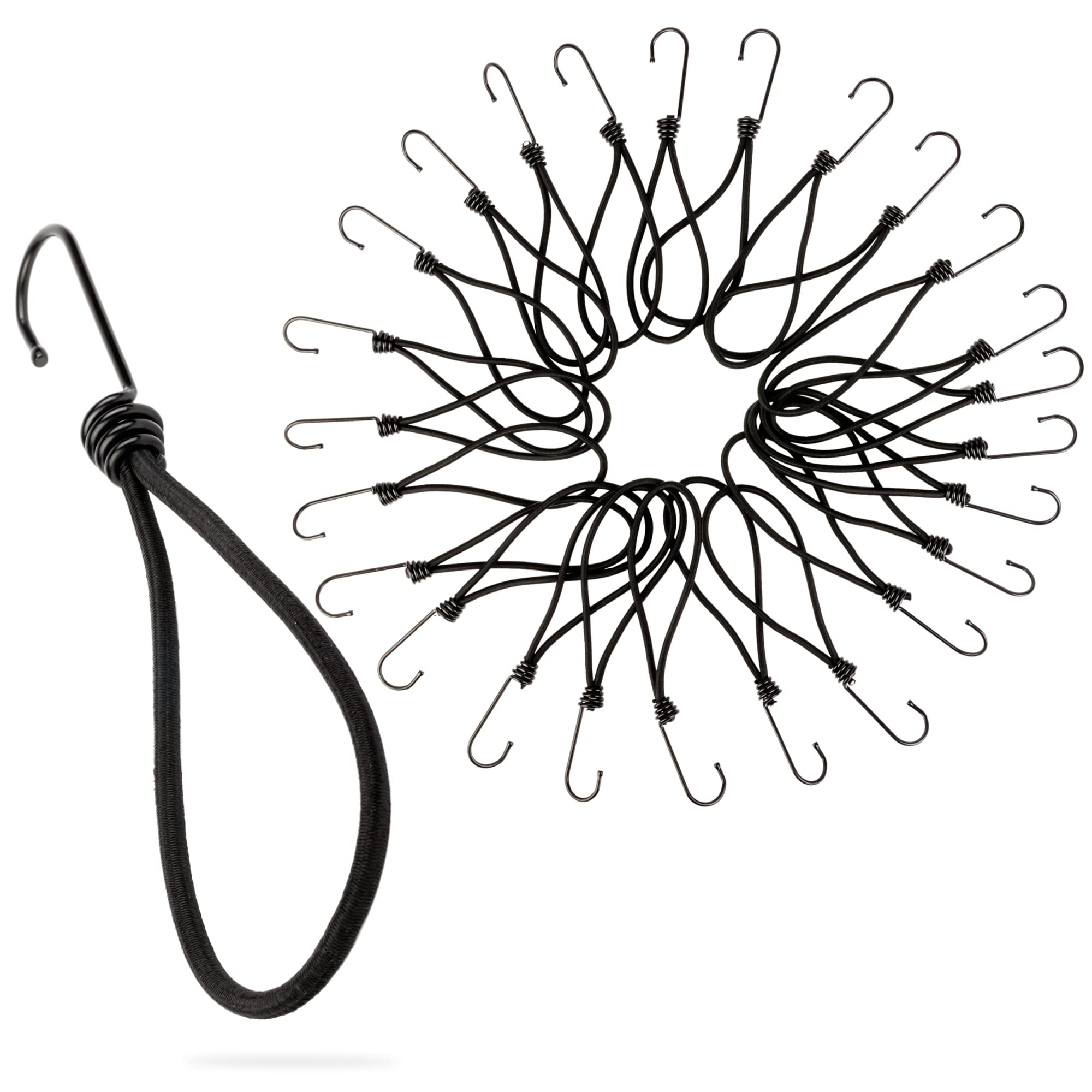 PRETEX Heavy Duty Bungee Cords with Hooks for Camping, Backpacking, and