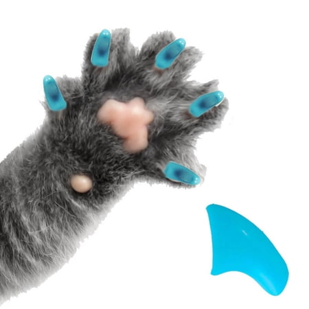 PRETTY CLAWS 40 Piece Soft Nail Caps For Cat Paws - BABY BLUE - Medium