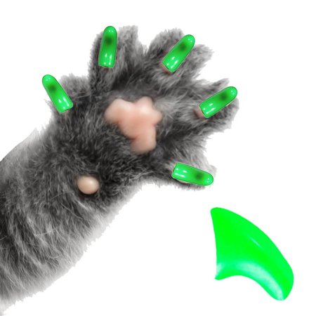 PRETTY CLAWS 40 Piece Soft Nail Caps For Cat Paws - COOL MINT GREEN - Large