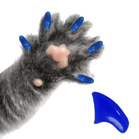PRETTY CLAWS 40 Piece Soft Nail Caps For Cat Paws - SUMMER SKY BLUE - Small