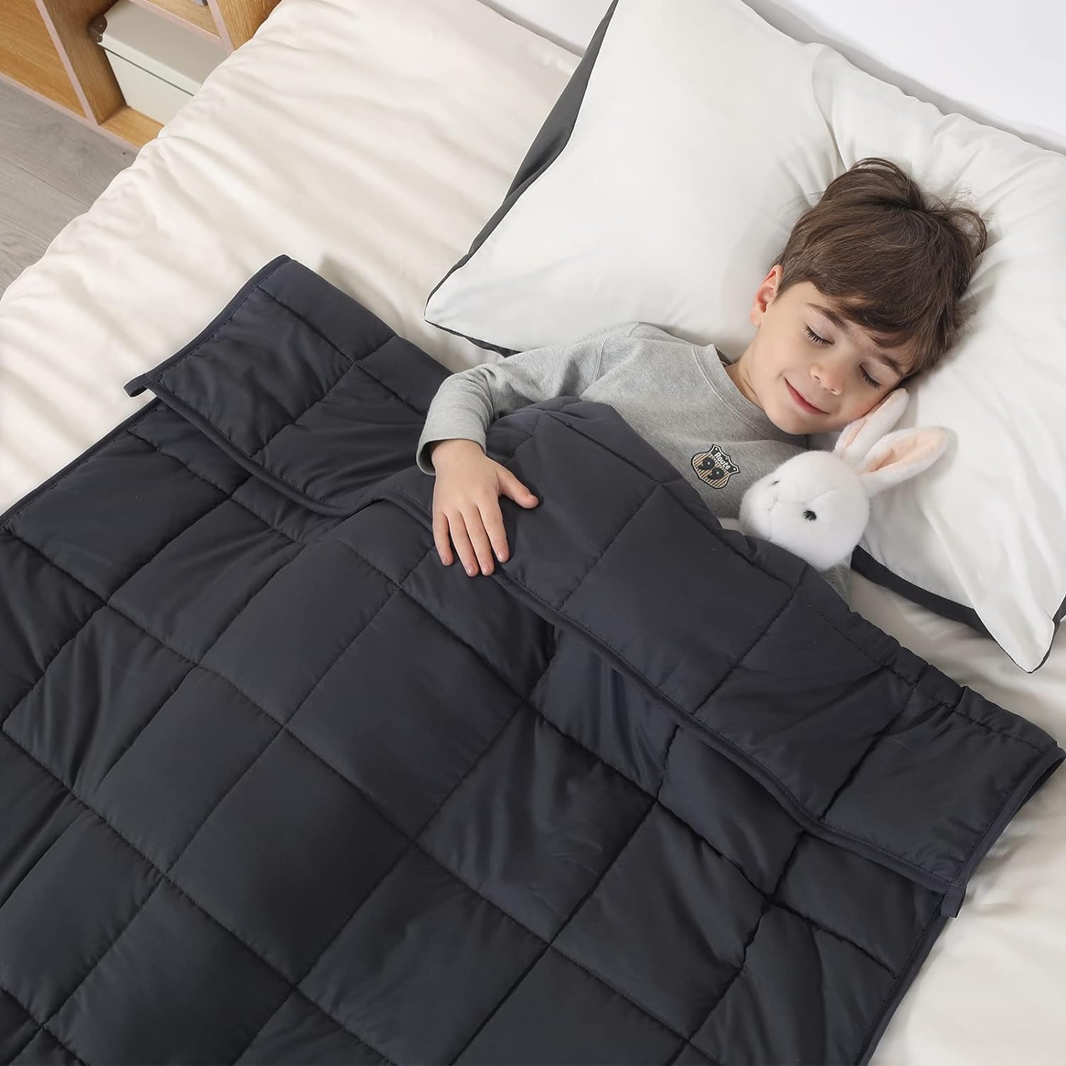 PRETTY NIGHT Weighted Blanket 20lbs King Size Dark Grey 88"x104