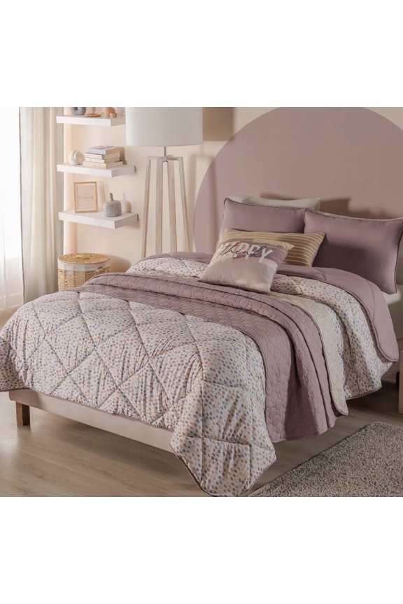 PRETTY TEENS KIDS GIRLS REVERSIBLE COMFORTER SET 6 PCS KING SIZE
