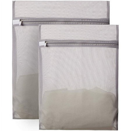 PRETTYGAGA Mesh Laundry Bag for Delicates Lingerie Bag for Laundry 2PCS (1M+1L)Grey