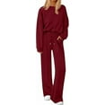 thumbnail image 1 of PRETTYGARDEN 2 Piece Sets For Women Fall Trendy Long Sleeve Sweatshirt Wide Leg Pants Loungewear Set Matching Sweatsuit, 1 of 10