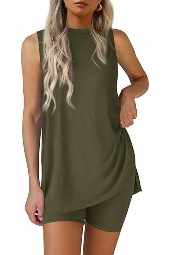 2 Piece Sets for Women Summer Matching Lounge Shorts Set Resort Airport Travel Loungewear Outfits Clothing