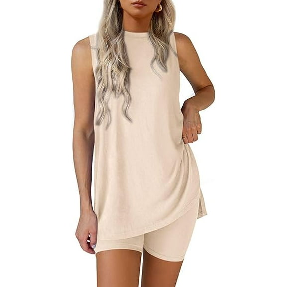 PRETTYGARDEN 2 Piece Sets for Women Summer Matching Lounge Shorts Set Resort Airport Travel Loungewear Outfits Clothing