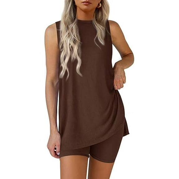 PRETTYGARDEN 2 Piece Sets for Women Summer Matching Lounge Shorts Set Resort Airport Travel Loungewear Outfits Clothing