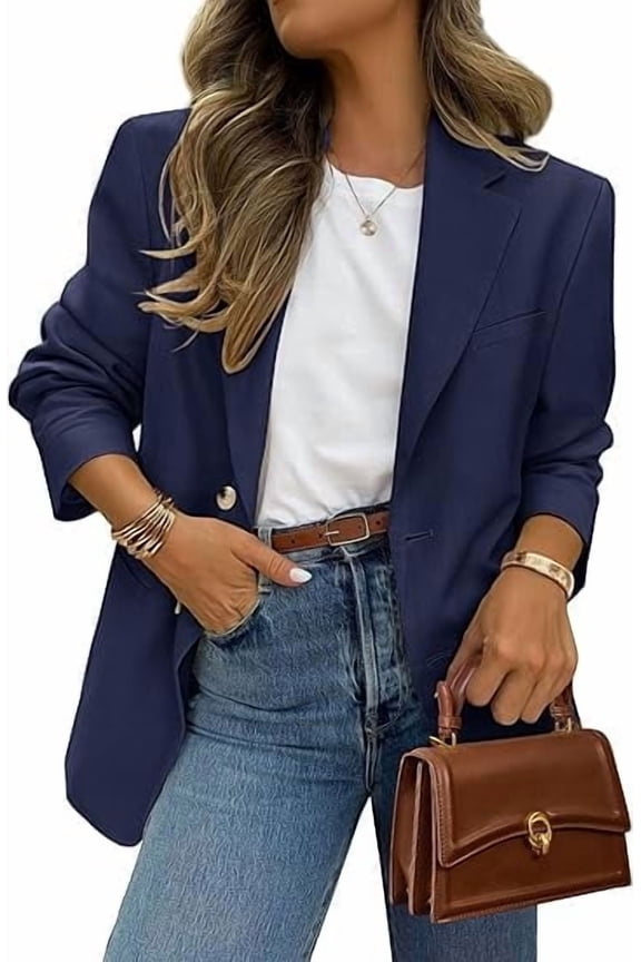 Blazers for Women Business Casual Long Sleeve Lapel Open Front Suit Jacket Work Blazer with Pockets