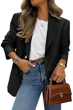 Women's Fall Blazers Button Down Fitted Lightweight Dressy Work Suit Jackets Trendy Business Casual Outfits