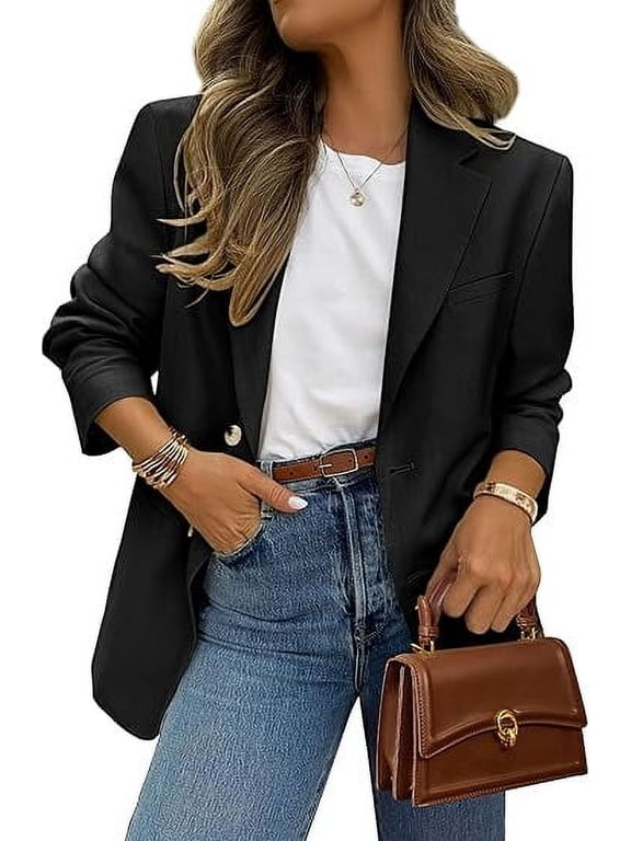 Women's Fall Blazers Button Down Fitted Lightweight Dressy Work Suit Jackets Trendy Business Casual Outfits