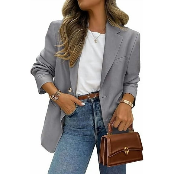 PRETTYGARDEN 2025 Blazers for Women Business Casual Long Sleeve Lapel Open Front Suit Jacket Work Blazer with Pockets