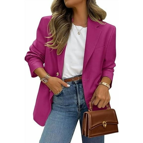 PRETTYGARDEN 2025 Blazers for Women Business Casual Long Sleeve Lapel Open Front Suit Jacket Work Blazer with Pockets