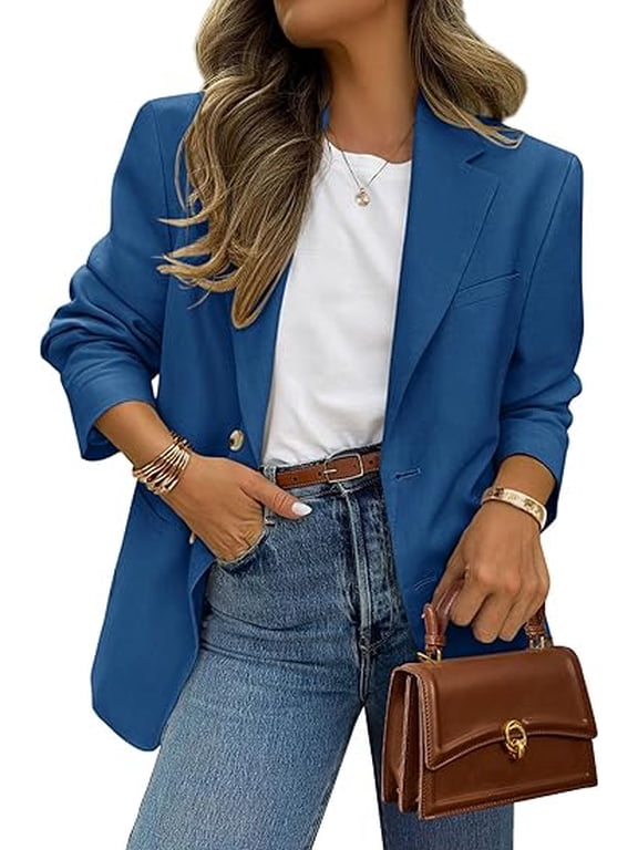 Women's Fall Blazers Button Down Fitted Lightweight Dressy Work Suit Jackets Trendy Business Casual Outfits