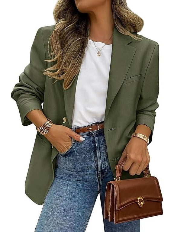 Women's Fall Blazers Button Down Fitted Lightweight Dressy Work Suit Jackets Trendy Business Casual Outfits