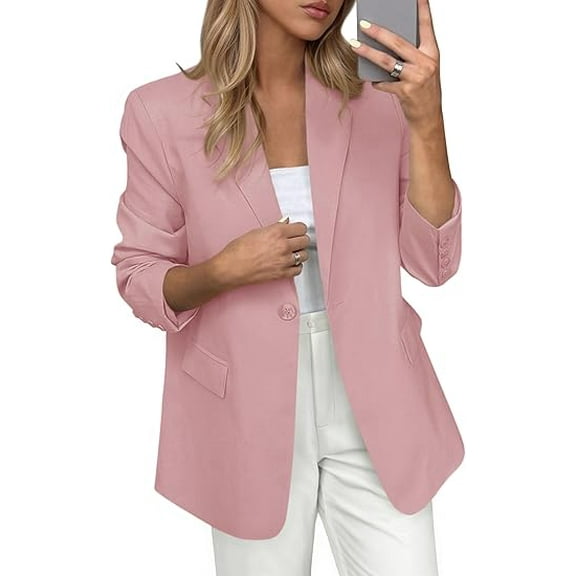 PRETTYGARDEN Blazers for Women Business Casual Outfits Fall Open Front Long Sleeve Suit Jackets Office Work Clothes