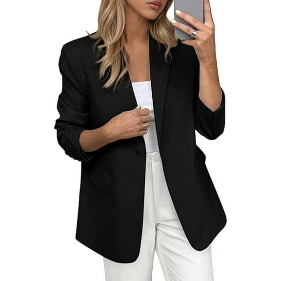 PRETTYGARDEN Blazers for Women Business Casual Outfits Fall Open Front Long Sleeve Suit Jackets Office Work Clothes