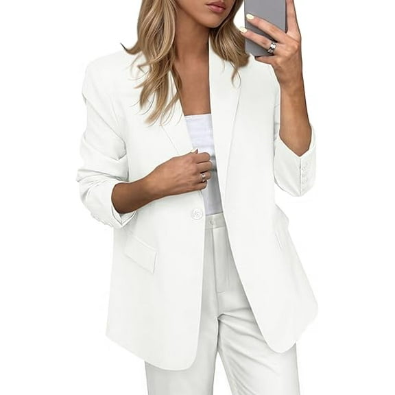 PRETTYGARDEN Blazers for Women Business Casual Outfits Fall Open Front Long Sleeve Suit Jackets Office Work Clothes