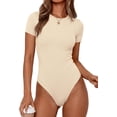 thumbnail image 1 of PRETTYGARDEN Body Suits for Womens Summer Tops Casual Short Sleeve Ribbed Fitted Basic Tee Shirts Spring Fashion Clothes, 1 of 9