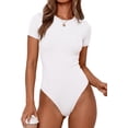 thumbnail image 1 of PRETTYGARDEN Body Suits for Womens Summer Tops Casual Short Sleeve Ribbed Fitted Basic Tee Shirts Spring Fashion Clothes, 1 of 9