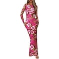 thumbnail image 1 of PRETTYGARDEN Bodycon Maxi Dress Fall Floral Long Sleeve Sexy Mesh Cocktail Wedding Guest Long Dresses, 1 of 9