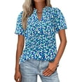 thumbnail image 1 of PRETTYGARDEN Boho Short Sleeve Floral Work Blouses for Women Dressy Casual V Neck Puff Sleeve Loose Chiffon Flowy Tops Shirts, 1 of 7