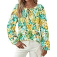 thumbnail image 1 of PRETTYGARDEN Boho Tops for Women Going Out Floral Long Sleeve Shirts Dressy Casual Work Blouses Drawstring Fall Outfits, 1 of 9