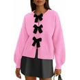 thumbnail image 1 of PRETTYGARDEN Cardigan Sweaters for Women Fall Bow Tie Front Long Sleeve Knit Sweater Tops Cute Going Out Outfits, 1 of 9