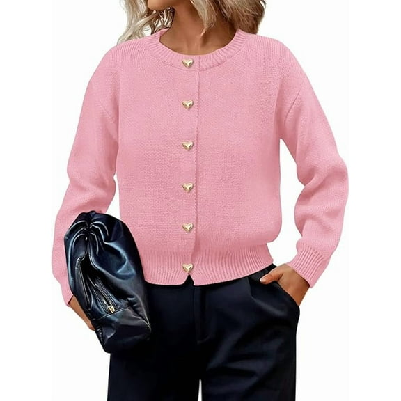 PRETTYGARDEN Cardigan Sweaters for Women Long Sleeve Open Front Button Down Trendy Fall Fashion Knit Winter Coats