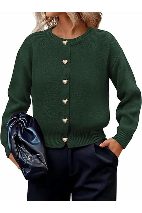 Cardigan Sweaters for Women Long Sleeve Open Front Button Down Trendy Fall Fashion Knit Winter Coats