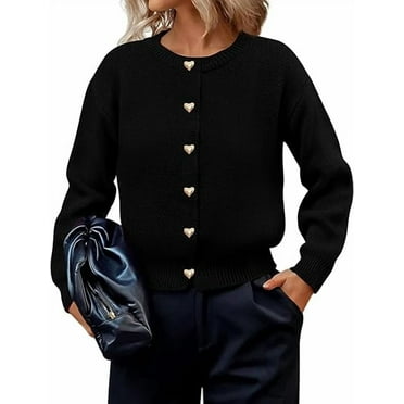 PRETTYGARDEN Cardigan Sweaters for Women Long Sleeve Open Front Button Down Trendy Fall Fashion Knit Winter Coats