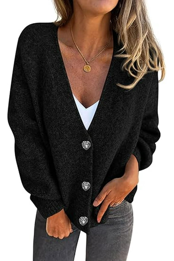 Cardigan Sweaters for Women Trendy Fall Long Sleeve Button Down Oversized Chunky Knit Sweater Outerwear
