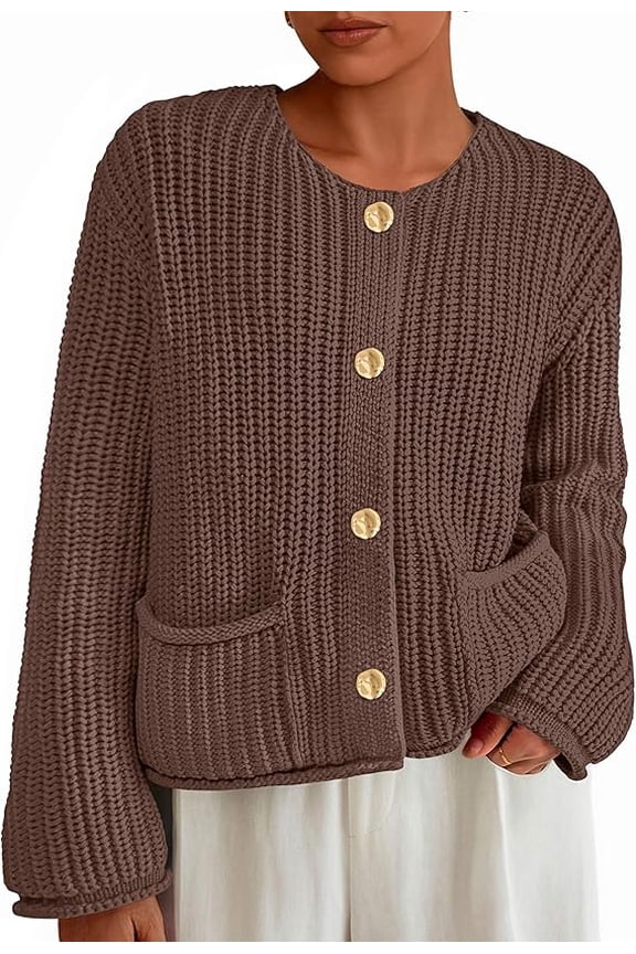 Cardigan Sweaters for Women Trendy Oversized Knit Chunky Button Cardigans Fall Winter Outfits with Pockets