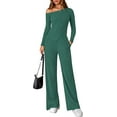 thumbnail image 1 of PRETTYGARDEN Casual Two Piece Sets for Women Fall Outfits Asymmetrical Off Shoulder Tops Wide Leg Pants Knit Lounge Set, 1 of 7
