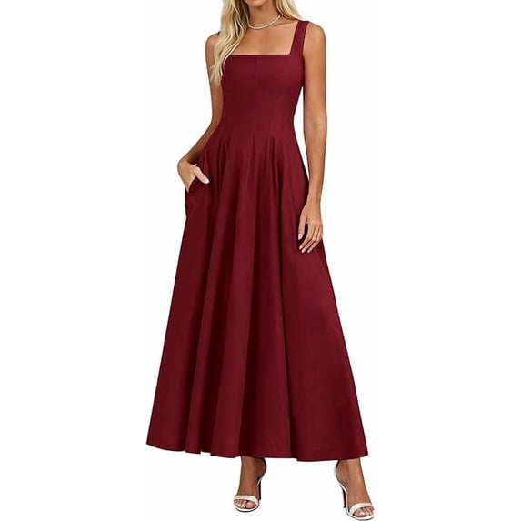 PRETTYGARDEN Cocktail Dresses for Women Formal Summer Sleeveless A Line Long Flowy Spring Wedding Guest Party Midi Dress