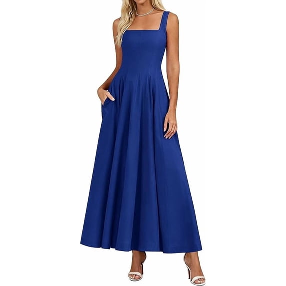 PRETTYGARDEN Cocktail Dresses for Women Formal Summer Sleeveless A Line Long Flowy Spring Wedding Guest Party Midi Dress