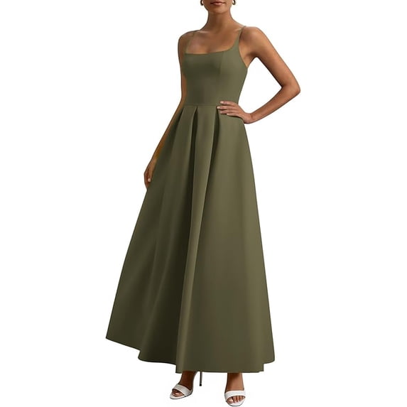 PRETTYGARDEN Cocktail Dresses for Women Spring Elegant Ruffle A Line Long Flowy Summer Formal Wedding Guest Maxi Dress