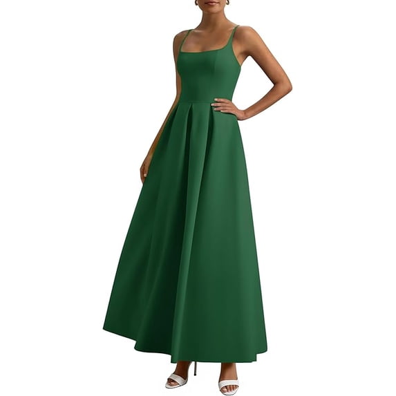 PRETTYGARDEN Cocktail Dresses for Women Spring Elegant Ruffle A Line Long Flowy Summer Formal Wedding Guest Maxi Dress