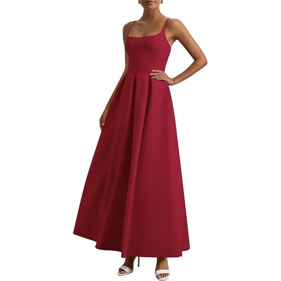 PRETTYGARDEN Cocktail Dresses for Women Spring Elegant Ruffle A Line Long Flowy Summer Formal Wedding Guest Maxi Dress