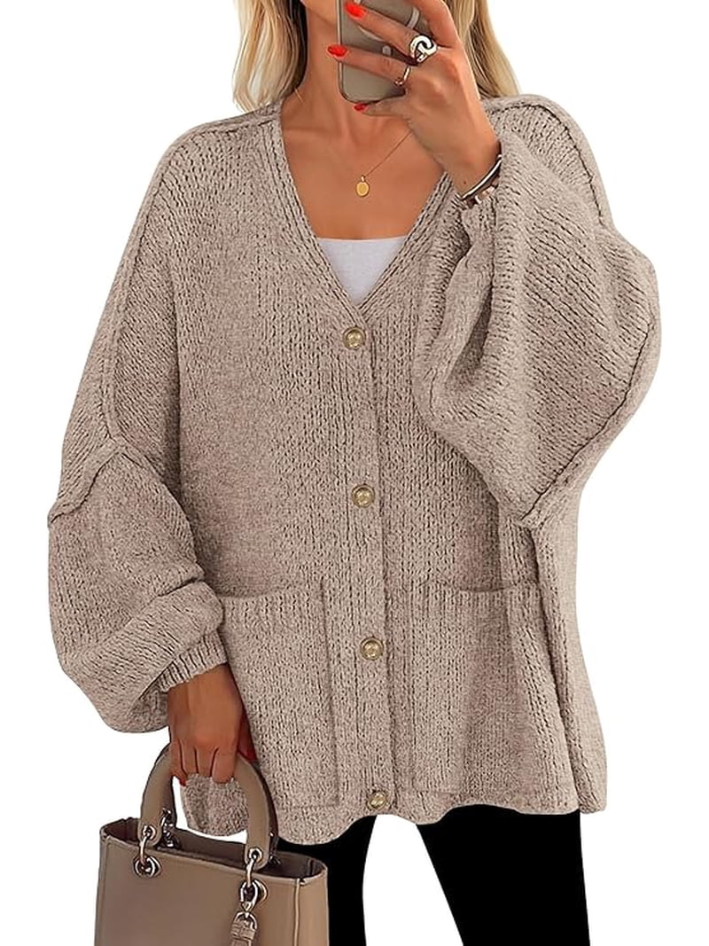 PRETTYGARDEN Fall Chunky Cardigan Sweaters for Women Button Long