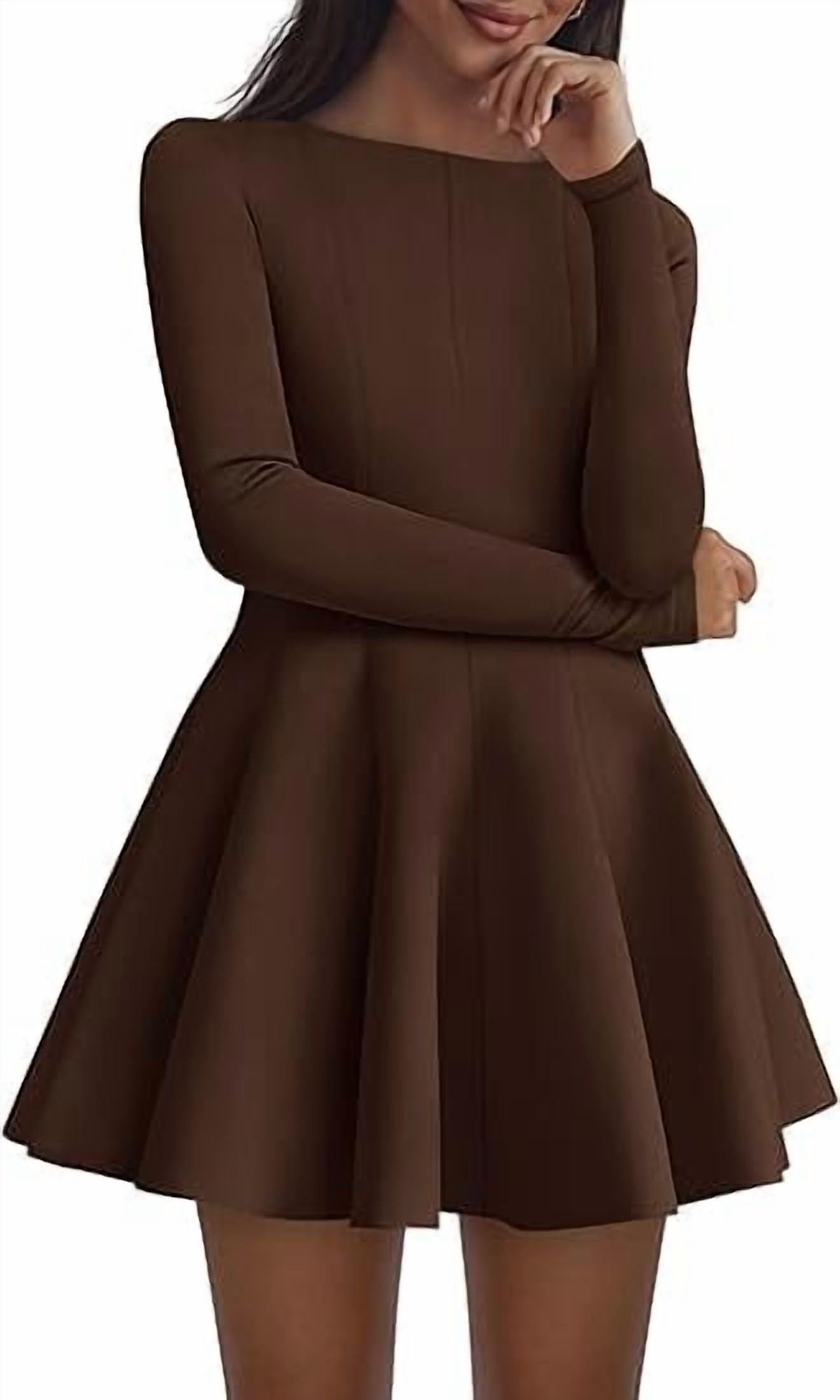 PRETTYGARDEN Fall Cocktail Dresses for Women Elegant Classy Wedding Guest  Long Sleeve Homecoming Party A Line Mini Dress - Walmart.com
