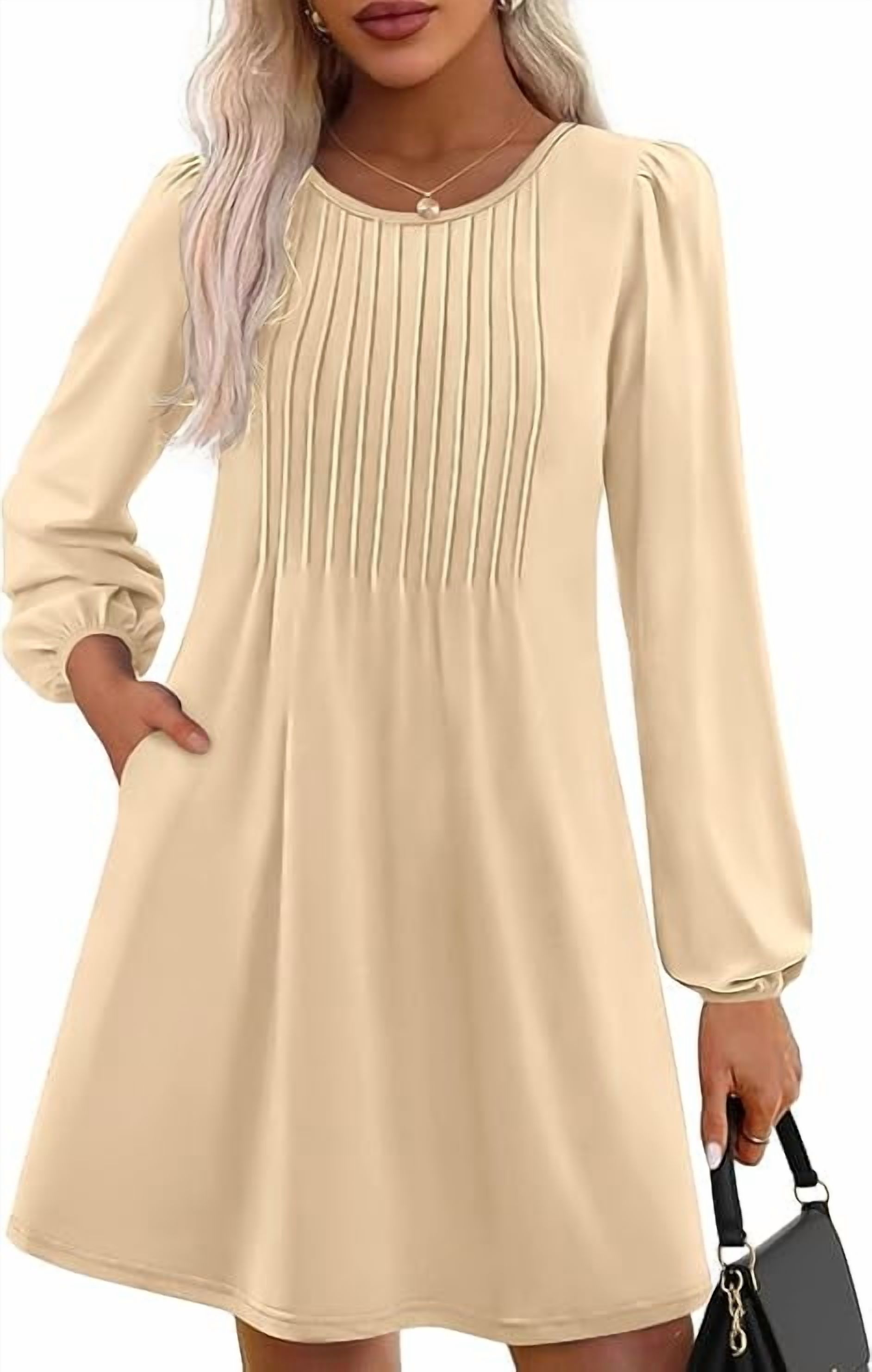 PRETTYGARDEN Fall Dresses for Women Long Sleeve Mini Short Flowy A Line  Casual Holiday Party Tunic Dress Fashion Clothes - Walmart.com
